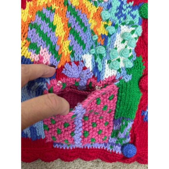 Vtg 90's Eagle Eye Collectibles Women's S/P Birthday Sweater Vest Bear Balloons - Picture 6 of 10